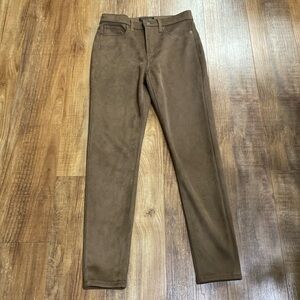 Banana republic camel brown high rise skinny suede pants size 26/2